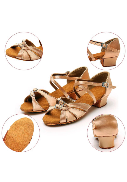 Girls Dance shoes - Heel - 3.5cm - Color Beige
