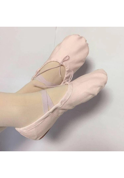 Canvas split sole foldable Ballet Shoes/Slippers - Color Ballet Pink