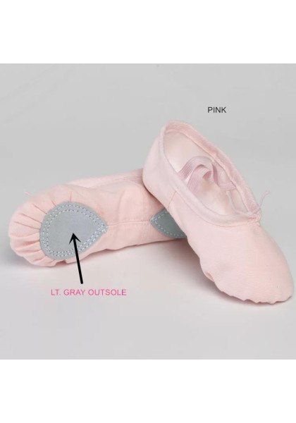 Canvas split sole foldable Ballet Shoes/Slippers - Color Ballet Pink