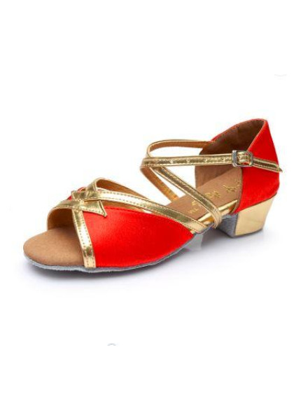 Girls Low Heels Dance Shoes - Red - Heel 3.5 cm